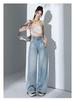 Women's Tencel Lyocell Wide-Leg Jeans: Summer 2025 Lightweight Loose Fit with Slim Draped Design