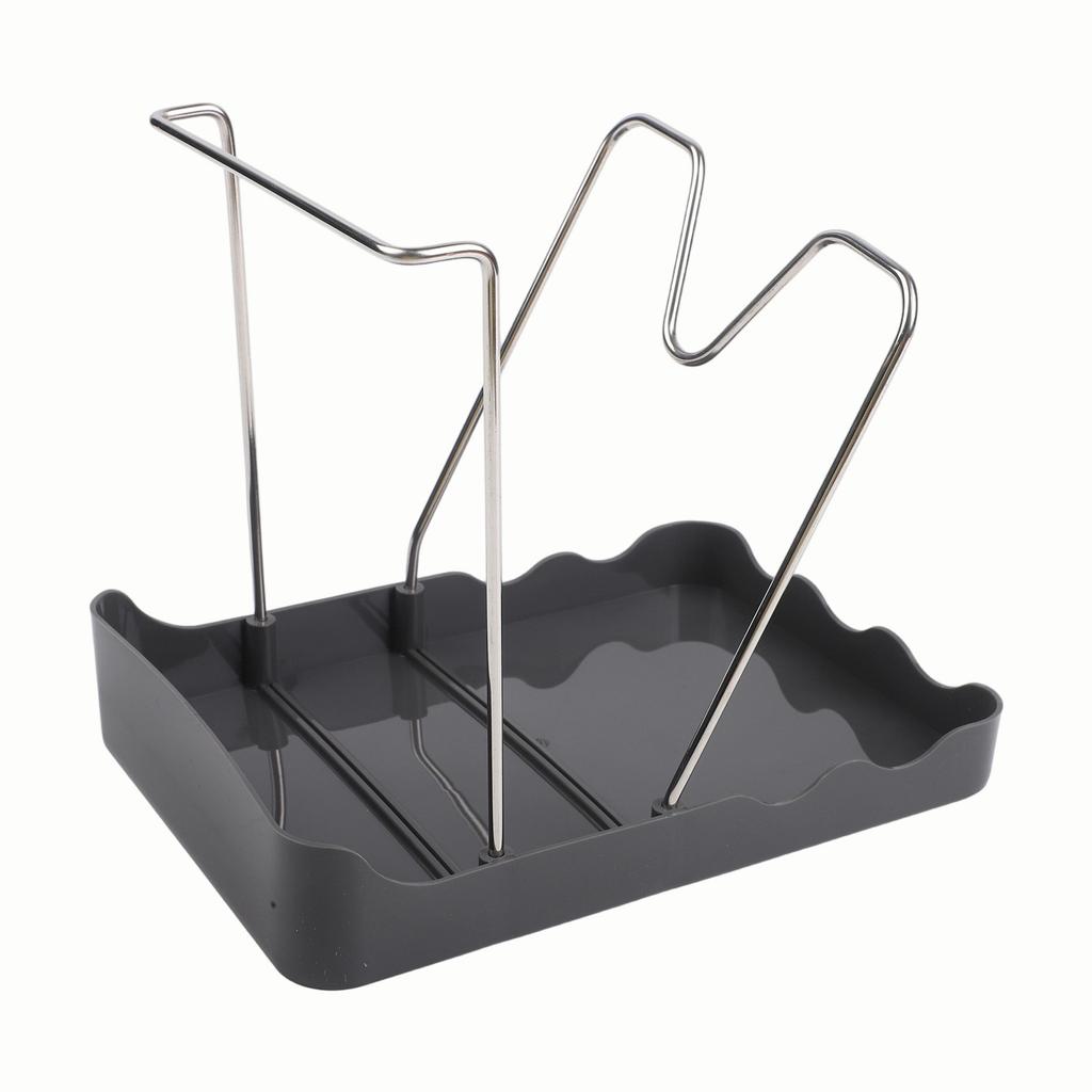 2-in-1 Design Kitchen Organizer Pot Lid Holder Spoon Rest Easy Cleanup