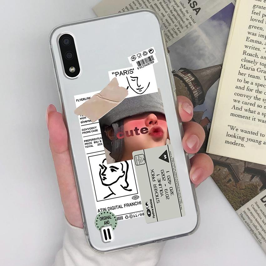 For Samsung A9 C7 M31 M01 M10 F13 Gentle Girls Phone Casing Luxury Transparent Lens Protection Shockproof Shell For Samsung Silicone Handphone Covers