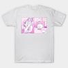 Asian Size Men Black Print T-shirt Girl Pointing At A Cat No-Cut Print Cotton Tshirt