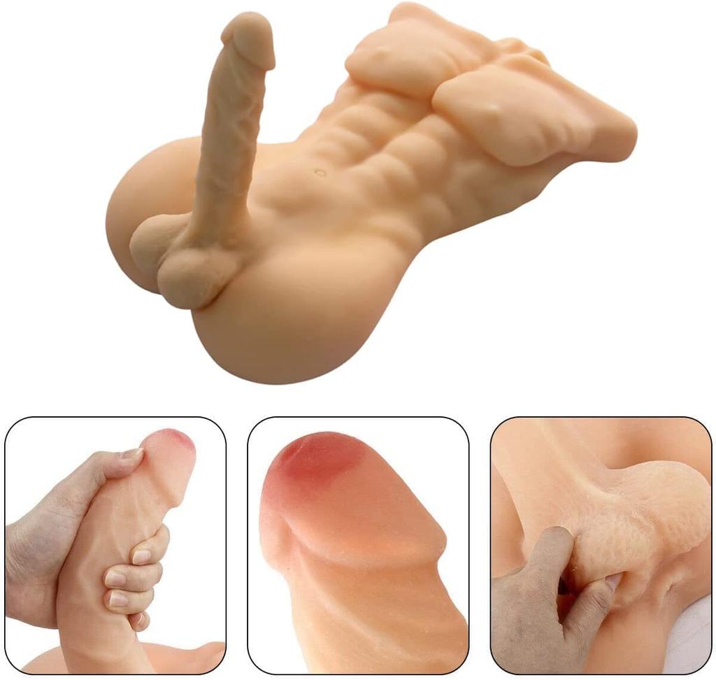 Halbkörper ohne Arme Hautfarbe großer Penis Silikon Real Touch Sexpuppe realistischer Penis weibliche Genitalien menschliches Spielzeug Masturbator