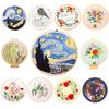 DIY Embroidery Material Kit Floral Pattern Printed Simple Cross Stitch Punch Needle Set Handwork Needlework Craft Painting Decor