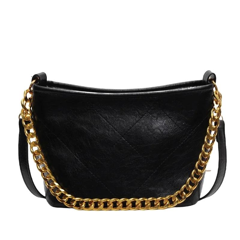 Premium Soft Leather  Bucket Bag Autumn Fashion Chain Versatile Single Shoulder Light Practical Bag