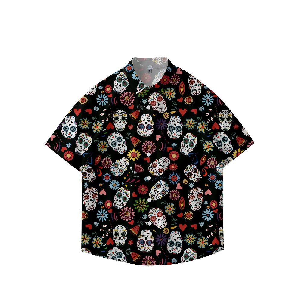 Summer 3D Printed Short Sleeve Flower Shirt Men'S Vintage Hawaiian Beach Casual Loose Men'S Large Size Shirt