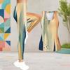 Women Plus Size Two Piece Set Scoop Neck Sleeveless Dark Blue Beige Printed Tank Top Fitted Pants