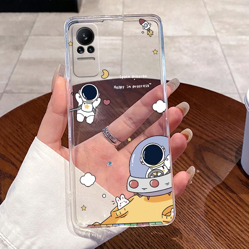 Casing For Xiaomi Mi Civi / 1S Ultra Thin Clear Transparent Aesthetic Cute Cat Astronaut Phone Case Back Protective Cover Shell