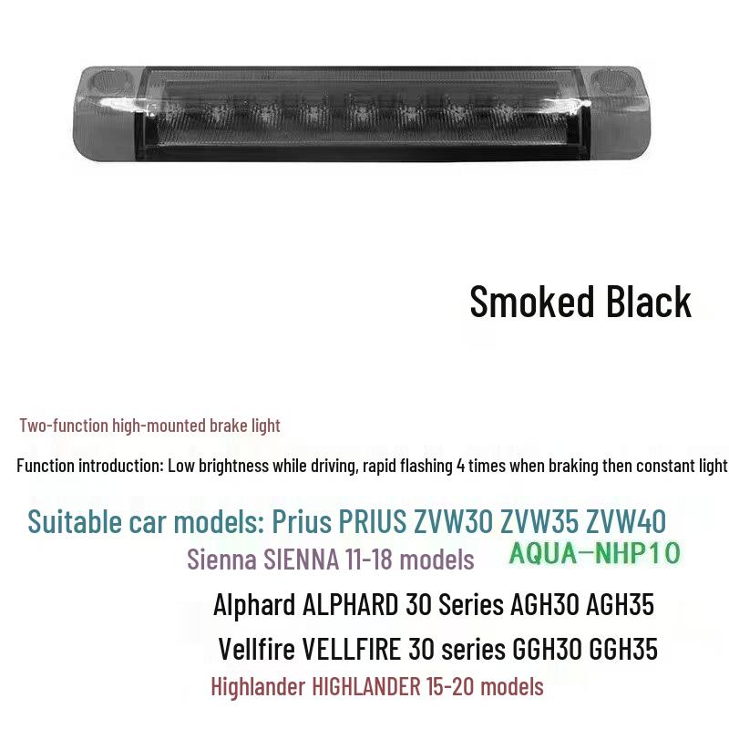 YCL Rear Spoiler Light for Toyota Alphard/Vellfire/Prius 30 Series High-Mounted Brake Light Modification