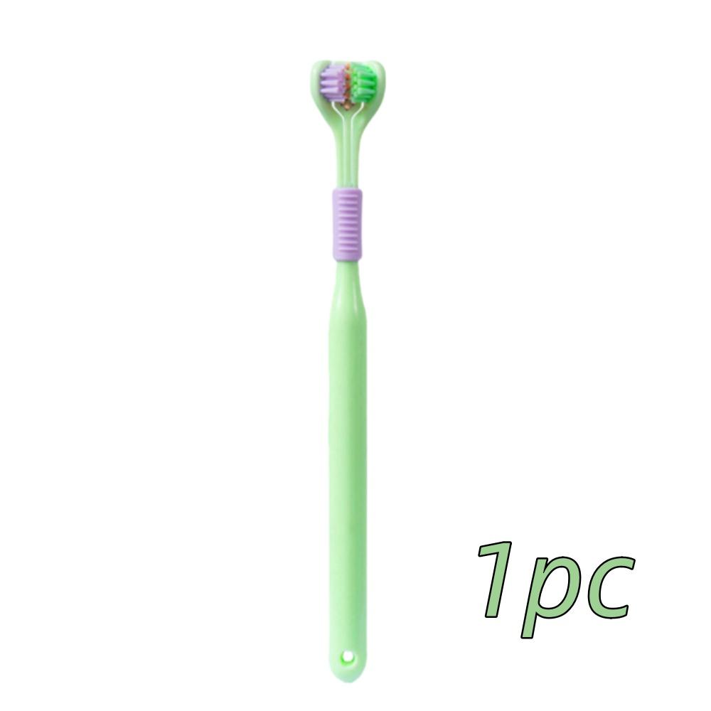 4pcs Soft Bristle 3-sided Toothbrush Gentle Clean Adult Teeth Brush for Complete Gum Care Autism Sensory Design Oral Health Tool