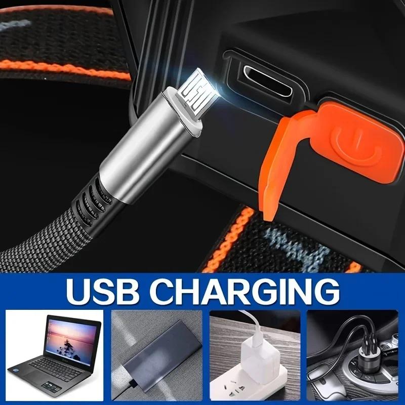 7LED Powerful LED Headlamp USB Rechargeable 4 Modes Waterproof Adjustable Head Lamp Flashlight For Camping Emergency Headlights