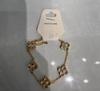 Sparkling Leaf Grass Five Flower Bracelet Handmade by Women Double sided Silver and Gold Texture Waterproof