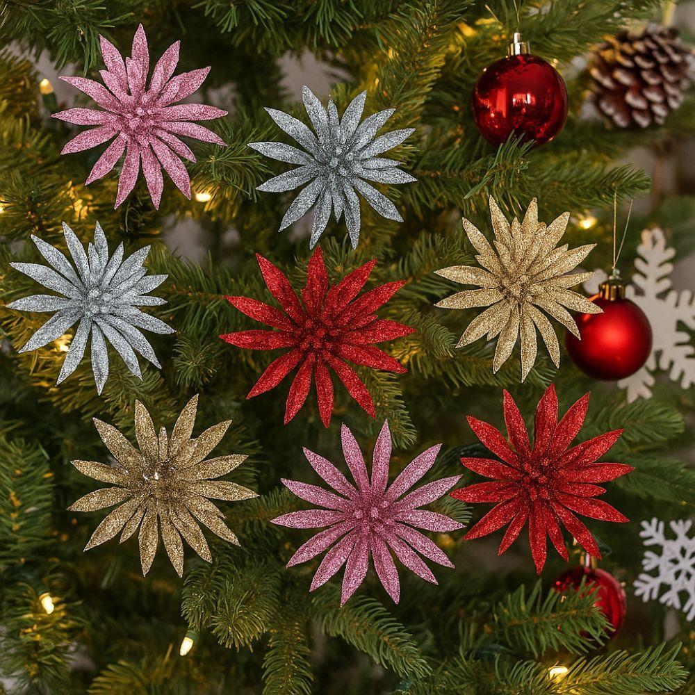 Realistic Artificial Christmas Flower DIY Xmas Decorative Flowers  Home Party Decor