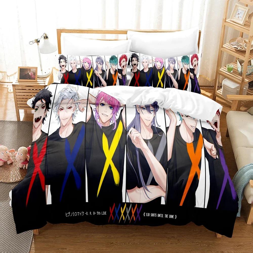 Drukowany w 3D Zestaw pościeli Hypnosis Microphone Poszewka na poduszkę Kołdra Podwójny Pojedynczy Pełny Queen King Dorosły Dzieci Pościel Poszwa na kołdrę