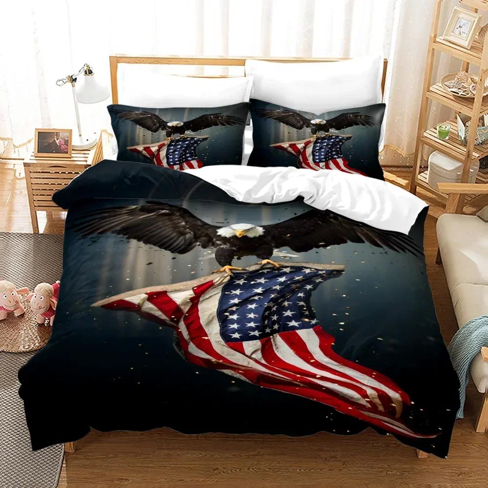 3D Print American Flag Fashion Bedding Set Double Twin King Duvet Cover Comforter Pillowcase Boys Girls Adults Bedroom