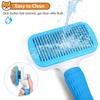 Dog & Cat Brush, Self Cleaning Slicker Brush for Pets, Upgraded Dog Brush for Shedding Massaging and Grooming, Removes Loose Undercoat & Portable