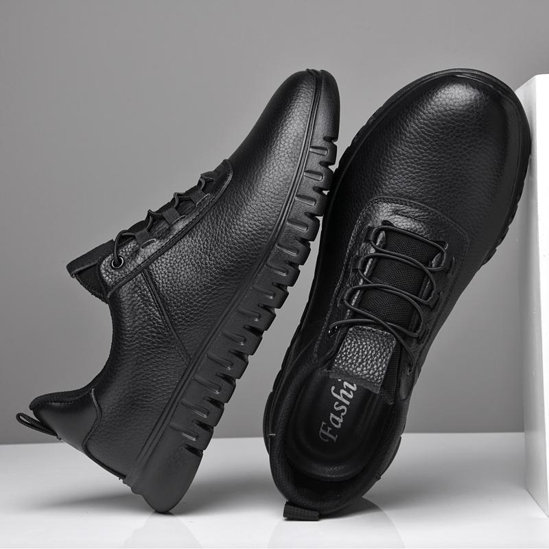 Fashion Luxury Genuine Leather Shoes Men Outdoor Casual Shoes Non-Slip Men Sneakers Classic Simple Skateboard Footwear Tenis Masculino