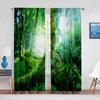 2panels Woodland Forest Foliage Sunbeams Nature View Curtains for Living Room Bedroom Kitchen Decor Sheer Curtains Window Drape