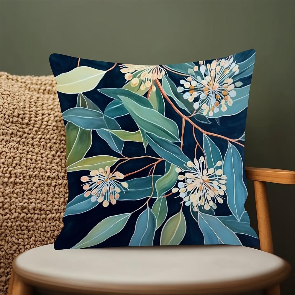 Boho Eukalyptusblüten Kissenbezug Aquarell Botanischer Druck Weiche Kissenhülle Für Sofa Bett Couch Natur Boho Wohnkultur