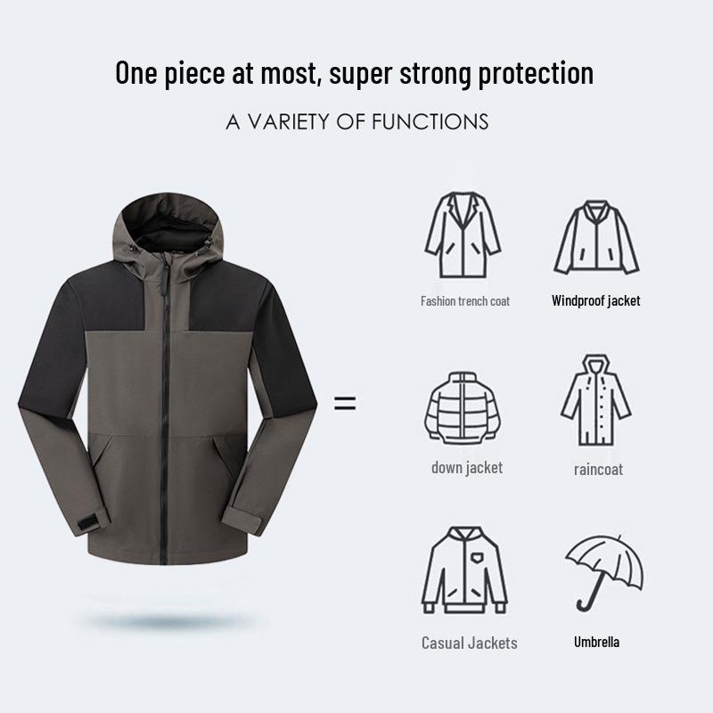 Customized Waterproof Windproof Unisex Mountaineering Jacket - Outdoor Workwear Windbreaker Outerwear