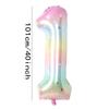 40 Zoll Regenbogen-Thema 0-9 Zahlenballon Magischer Einhorn-Stil Partydekoration Zahlenfolien-Heliumballon Für Geburtstagsfeier-Deko