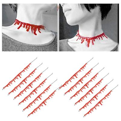 10 Piezas Collar de Sangre Goteante de Halloween Sangre Collar Fiesta Temática Disfraces