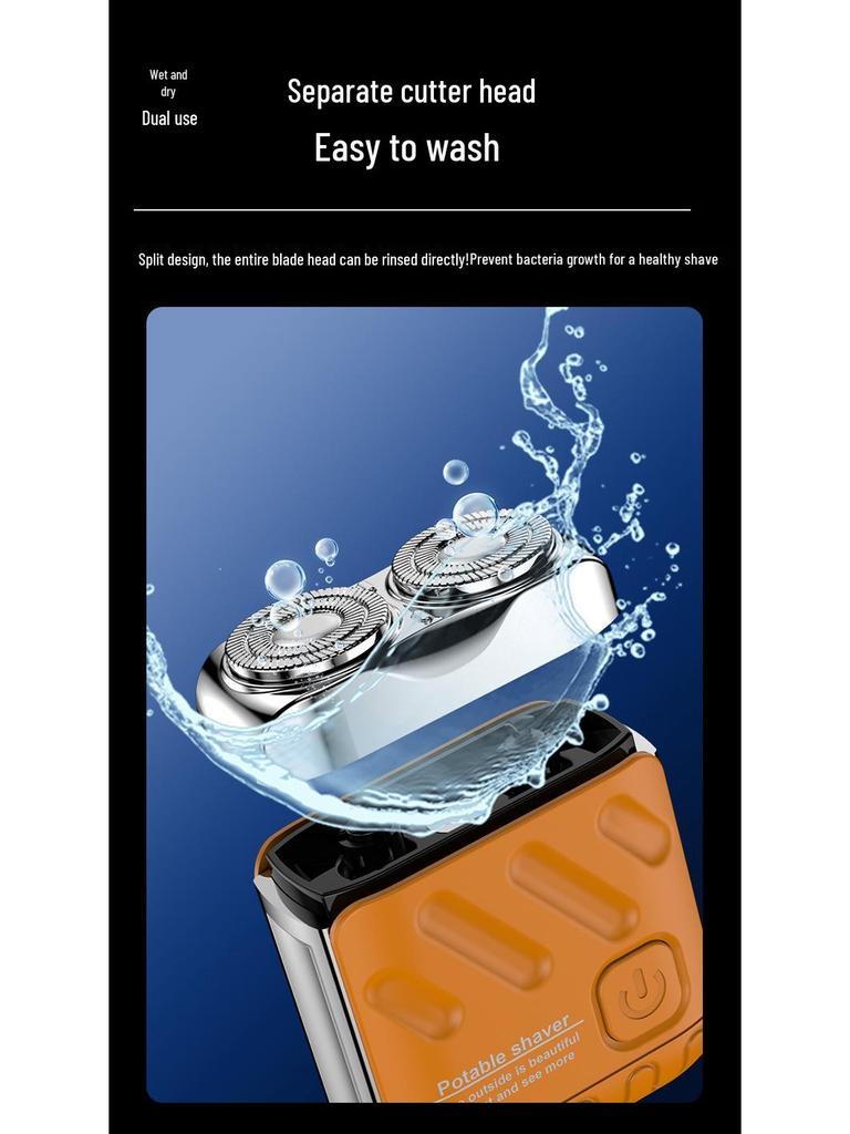 Portable Electric Beard Shaver: Mini Super Clean Razor for Men