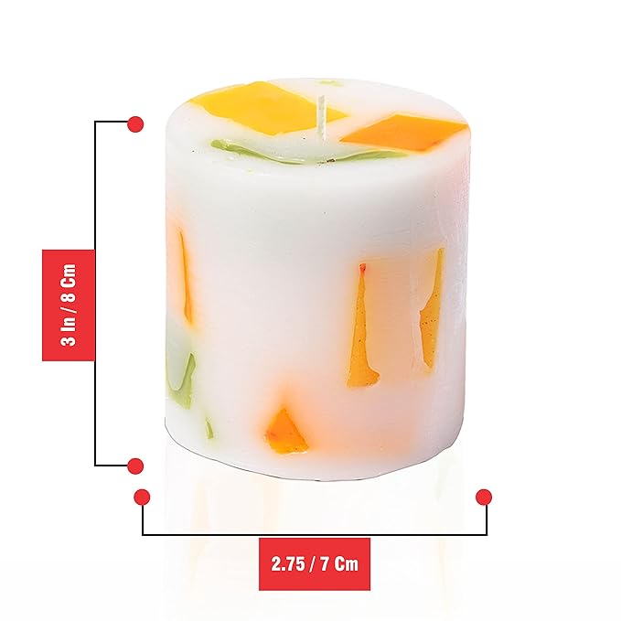 Vosková sloupová svíčka bez vůně pro dekoraci Vícebarevná (3 palce - 3 kusy)