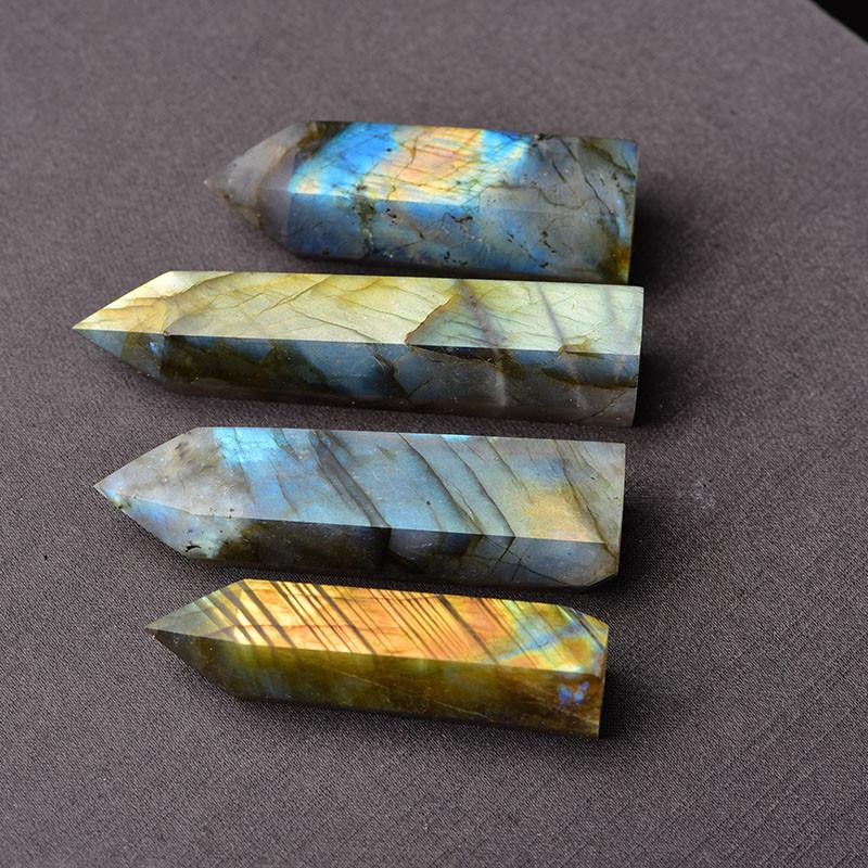 Exquisite Natural Labradorite Quartz Obelisk Crystal Wand For Spiritual Growth Gift