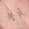 Golden Plated Copper Snowflakes Charms Pendants with Clear Zirconia, DIY Jewelry Making Supplies for Earrings Necklaces, Sweet Girly Gift for Women