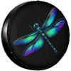 Colorful Iridescent Dragonfly Spare Tire Cover Waterproof Polyester Wheel Protector for RV SUV