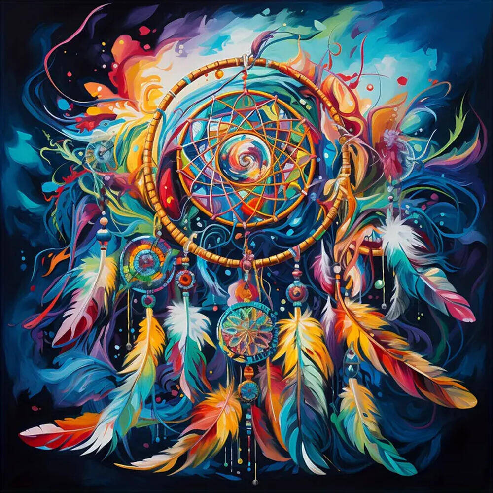 Owl Diamond Mosaic Dreamcatcher Diamond Painting Animal Full Square Round Drill Embroidery Cartoon Bedroom Decoration