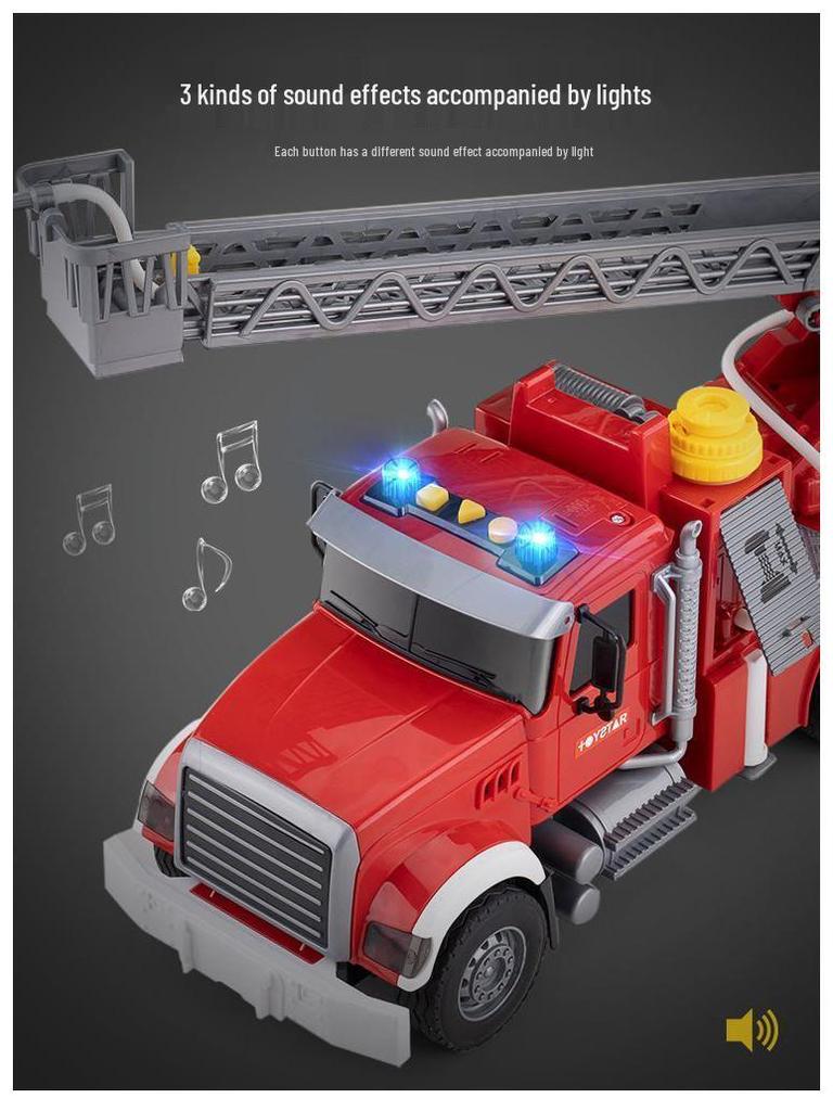 Large Kids' Toy Car: Engineering Vehicle with Water-Spraying Fire Truck, Sound & Light, Storytelling Feature
