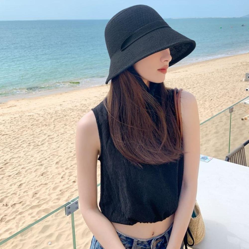 Trendy Fisherman Cap Summer Foldable Sunscreen Hat New Beach Hat  Women