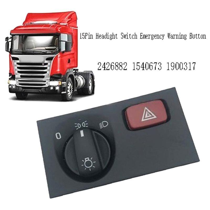 2426882 15Pin Headight Switch Emergency Warning Button For Scania Truck PGRT Series 1540673 1900317
