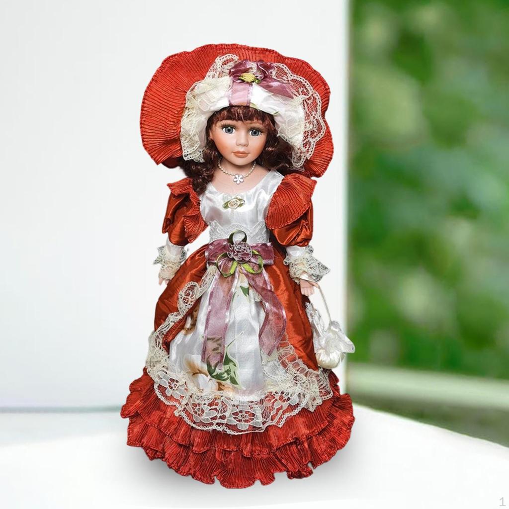 16.14 Inch Tall Porcelain Doll Collector's Figurine – Charming, Old-fashioned Ceramic
