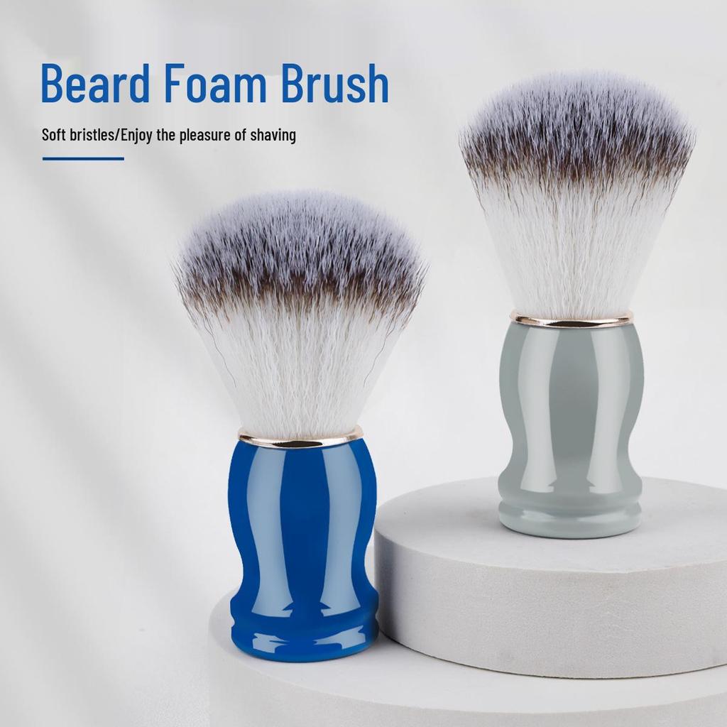 Herren Weichborsten Gesichtsbürste - Klassische manuelle Rasier- und Aufschäum-Bürste für Rasierseife oder -creme und Bartpflege.