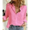 1116 Spring and Autumn Europe, America, Women's Casual Loose Long Sleeve Linen Shirt Large Size Women's Clothing Korean Style