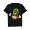 Cool Pineapple Wearing Sunglasses Fun Fruit T Shirt Black Vintage Washed Top For Everyday Wear Designer Clothes Homme Graphic