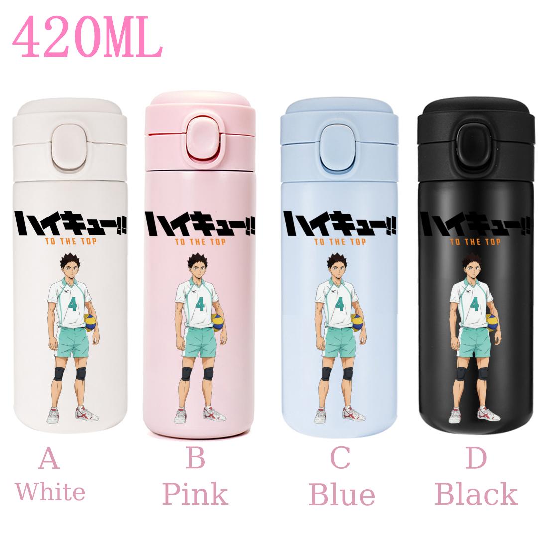 

Anime Haikyuu Thermos Cup Stainless Steel Vacuum Flask Portable Leakproof Travel Coffee Mug Thermal Water Bottle Gifts 420ML Kid Friendly Entertaining White-1PCS