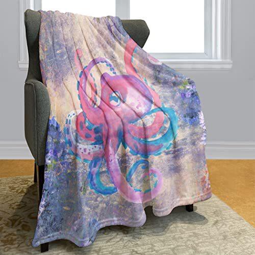 Cartoon Octopus Flannel Blanket Living Room Bedroom Decorative Blanket Lunch Break Blanket Blanket