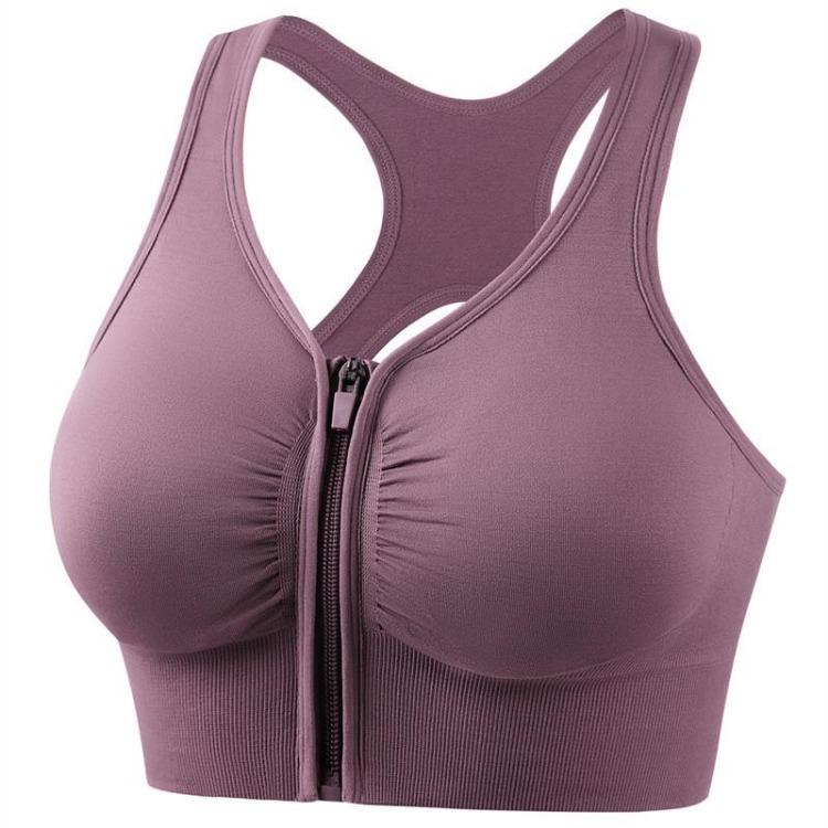 Shockproof Zipper High Impact Support Sports Bra for Women Plus Size Workout Running Yoga Bodybuilding Top