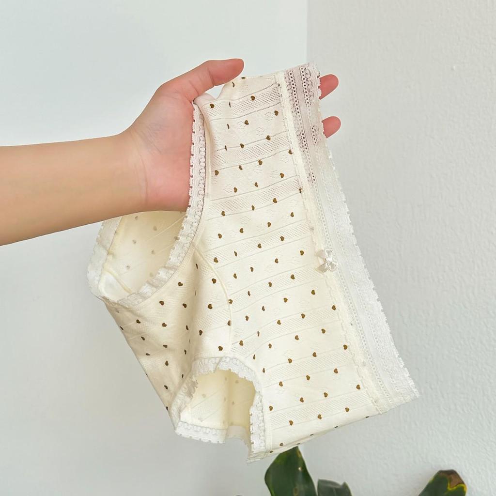 Frische florale Spitze Damen Baumwollslips - Verlängerter Schritt, Atmungsaktives probiotisches Jacquard.