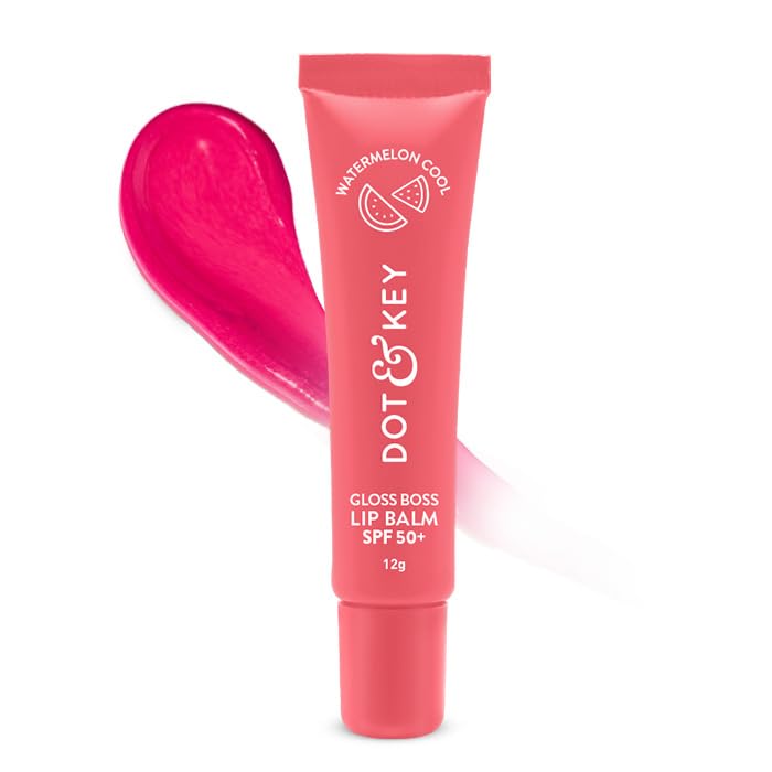 

Dot & Key Gloss Boss Brightening Lip Balm SPF 50+ Cooling Glossy Finish For Dry Lips Watermelon 12 g Daily Use