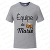 French Evg Team Married Tops Single Farewell Bachelor Party T Shirt Future Groom Man Tshirt Fashion Beer Graphic Wedding Tees