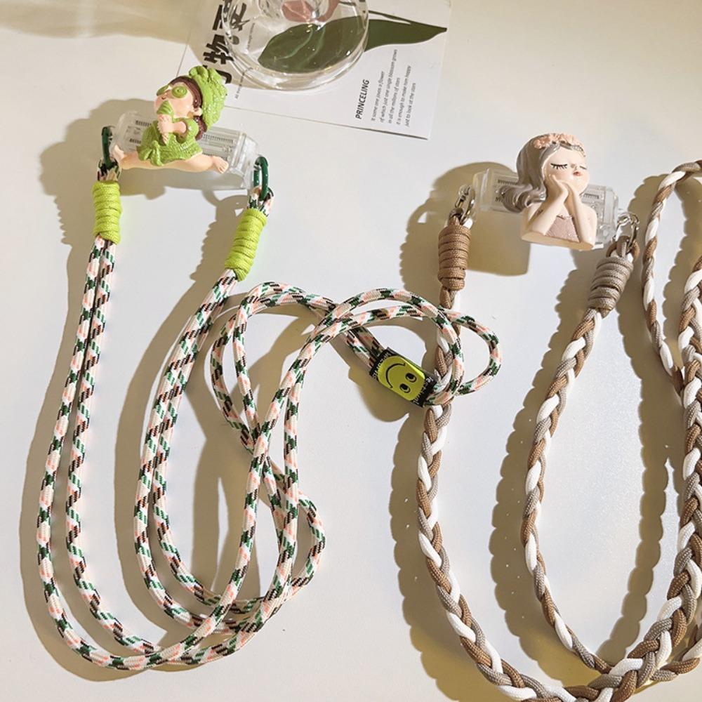 Cute Girl Phone Back Clip Plastic Rope Buckle Phone Chain Straps New Neck Hanging Cord