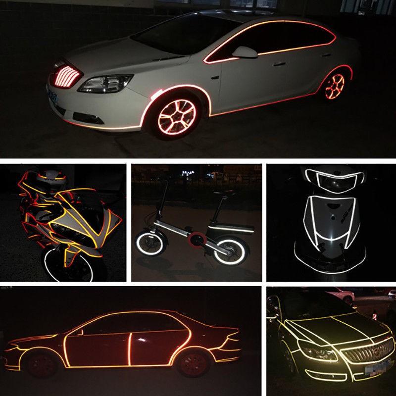 Reflective Car Motorcycle Bike Body Rim Stripe Tape Sticker Roll DIY Decal New