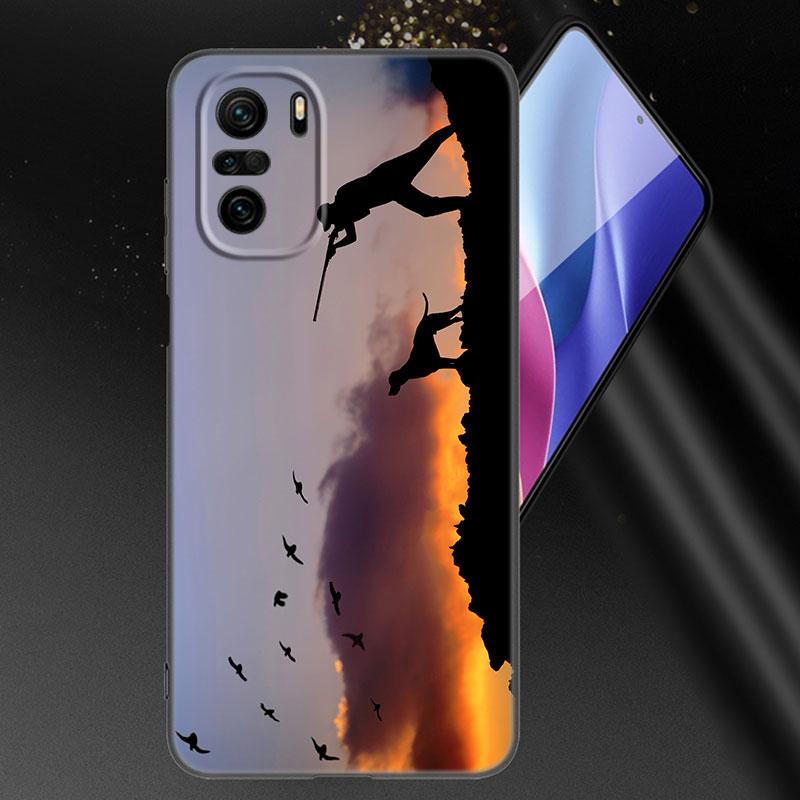 Hunter Man Fishing Dog Phone Case For Xiaomi Mi POCO X3 NFC GT M4 M3 12 11T 10T Pro A3 11 Lite NE 5G 12X 11i F3 Soft Black Cover