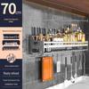 Handun 70CM 304 Stainless Steel Wall-Mounted Spice Rack with Chopstick Holder