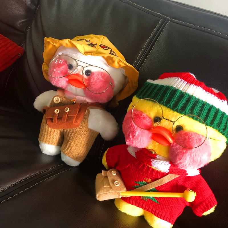 Ochelari Chic Rață Galbenă cu Acid Hialuronic Jucărie de Pluș Cafe Lalafanfan Ochelari