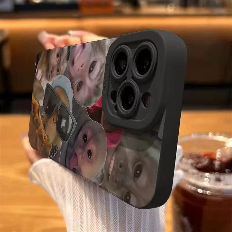 New Creative Monkey Pattern Phone Case For iPhone 16 Pro Max 15 14 13 12 11 XS X XR 7 8 Plus SE Shockproof Soft Cover
