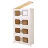 4 Pack Foldable Storage Box with Wheels and Magnetic Doors Stackable Storage Container Wardrobe Organizer and Pantry